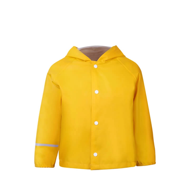 Jaqueta de chuva de borracha PU amarela de alta frequência masculina