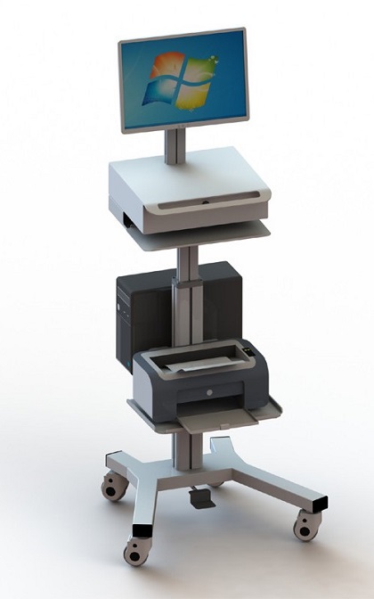 Hospital Workstation Laptop Trolley