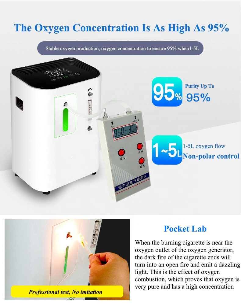 Venda imperdível oxigenador portátil concentrador de oxigênio de 5 litros para uso médico hospitalar