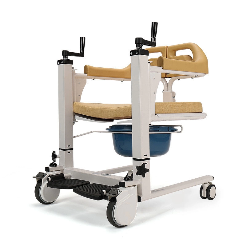 Cadeira elevatória de transferência de paciente multifuncional com cadeira de rodas cômoda para chuveiro