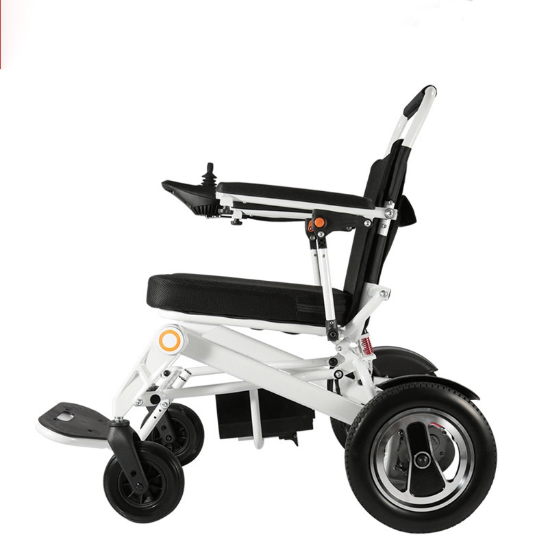 Cadeira de rodas elétrica dobrável motorizada de fibra de carbono de luxo