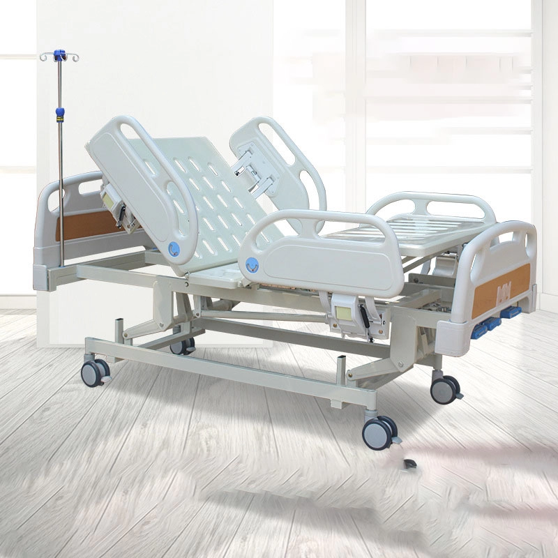 Camas hospitalares de metal médico manuais com três manivelas