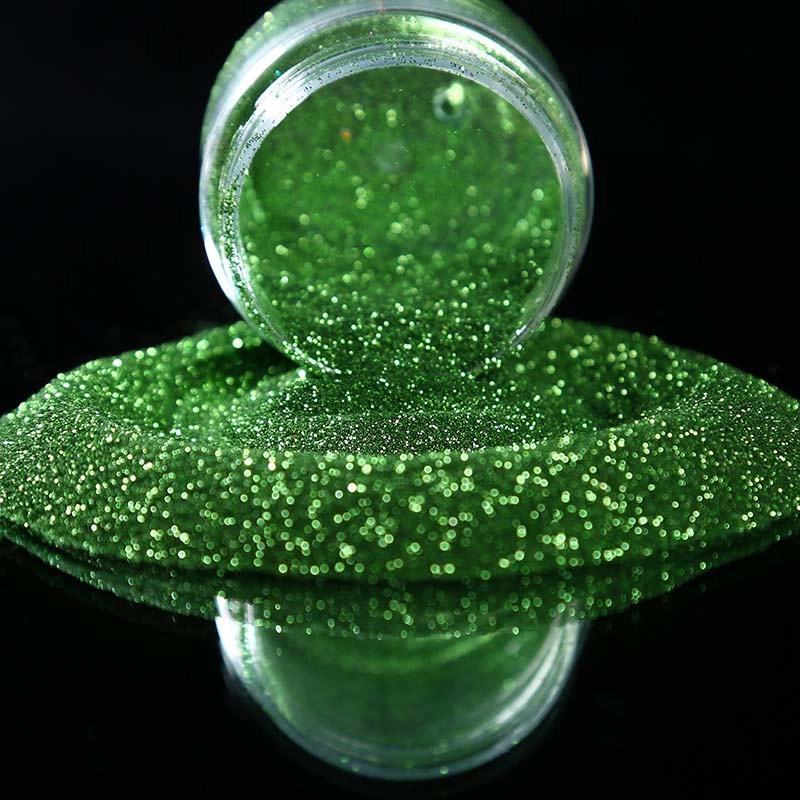 Pó de gravação de brilho de injeção de plástico verde esmeralda