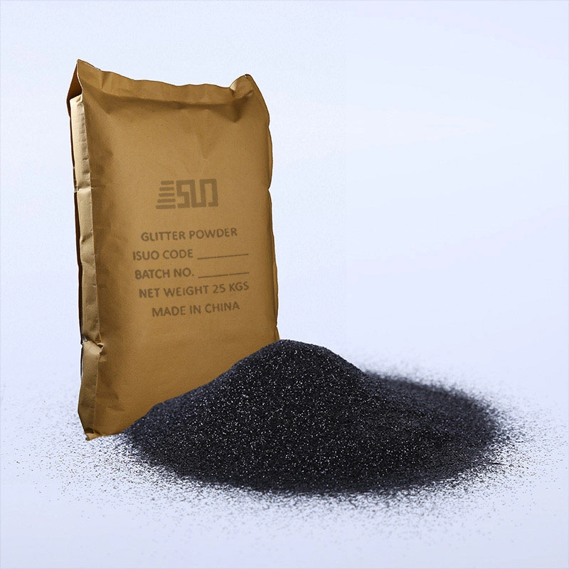 Pó de glitter preto resistente a solventes não tóxico para artesanato