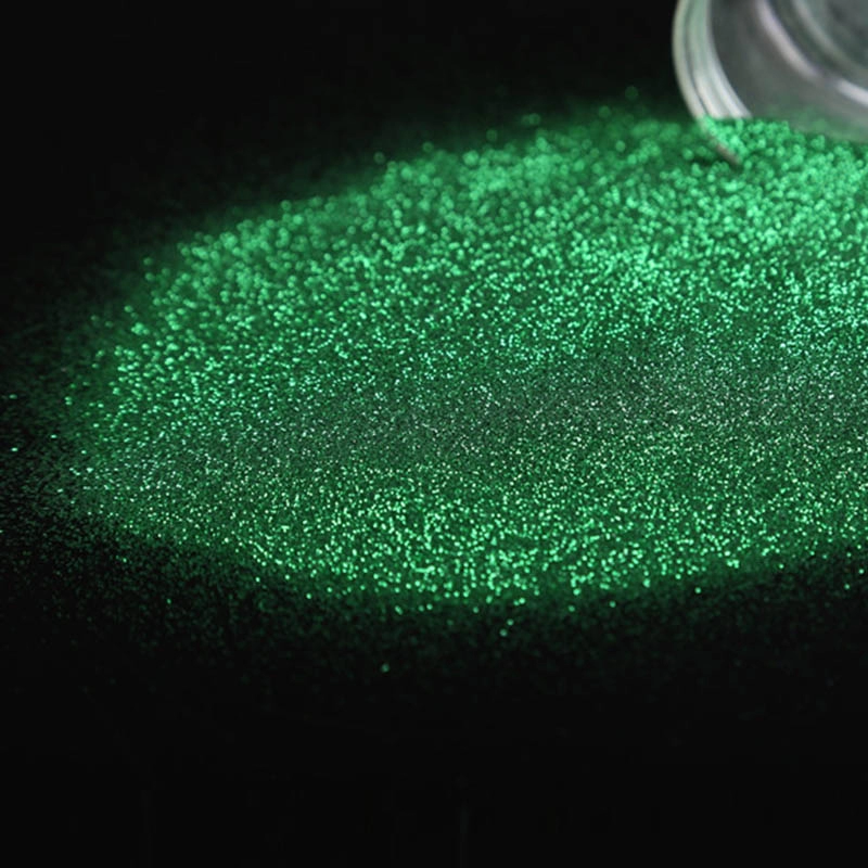 Glitter de poliéster a granel verde resistente a solventes