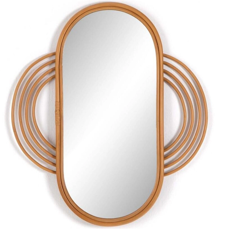 Espelho de parede oval de vime Naz