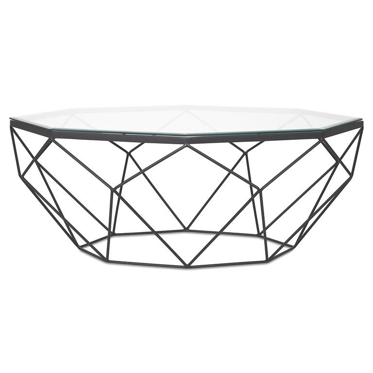 Mesa de centro de arame de metal moderno SWT mesa de vidro temperado