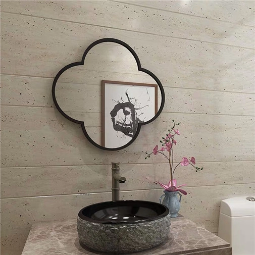 Espelho de vaidade de banheiro de metal flor de ameixa
