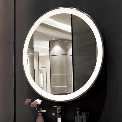 Espelho LED de banheiro redondo moderno para hotel
