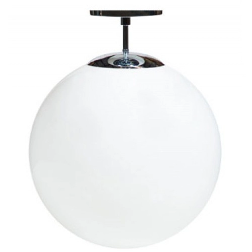 Luminária de teto globo de vidro cromado polido