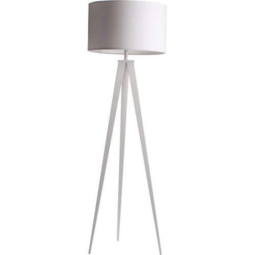 Lâmpada de chão com tripé de metal branco de design moderno