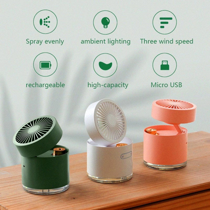 Pulverizar nova bateria de umidificador de ventilador portátil de atualização