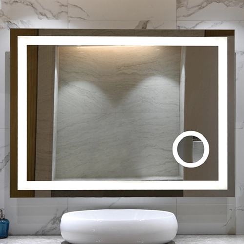 Espelho de banheiro com iluminação LED com ampliação de 5x