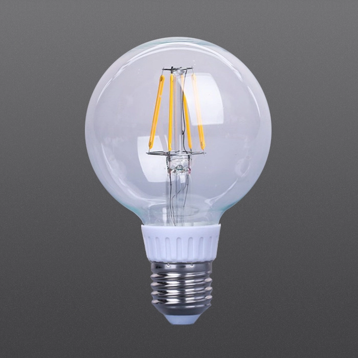 Lâmpadas reguláveis de filamento LED G80 Cor clara