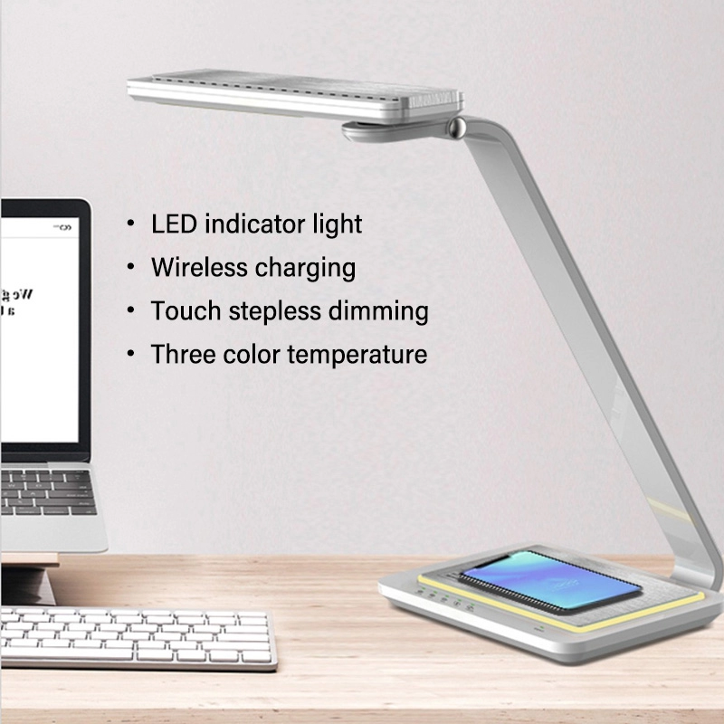 Lâmpada de mesa led de carregamento sem fio de escurecimento contínuo