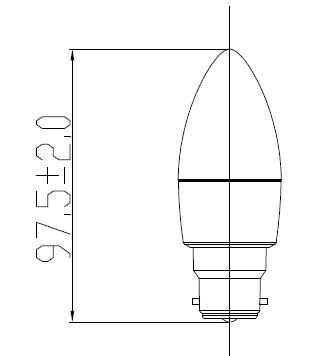 Lâmpadas de vela LED C37 3W 5W 7W