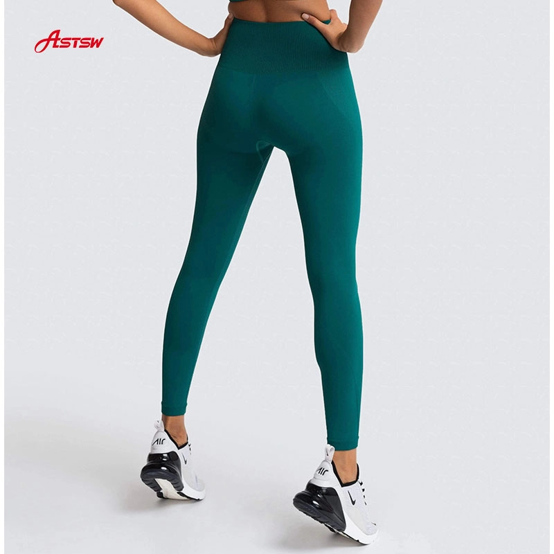 Meia-calça feminina verde atlética respirável sem costura