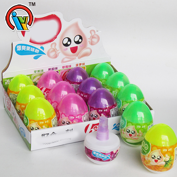 Egg shape fruity spray candy