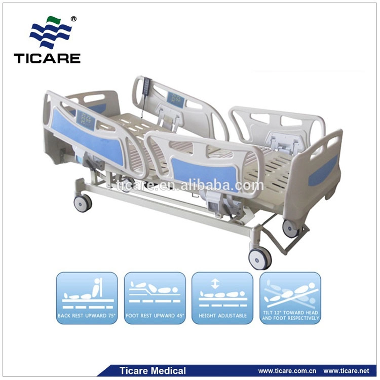 Cama de enfermagem de ala de UTI elétrica de aço inoxidável de cinco funções