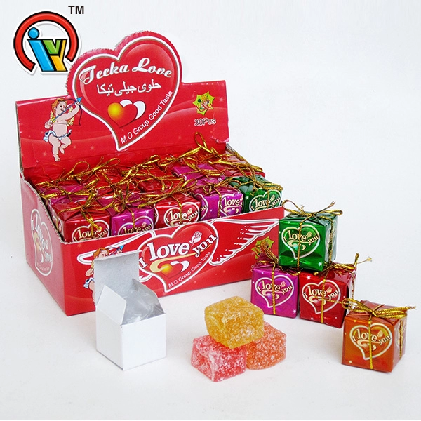 Embalagem agradável caixa de presente doce gomoso quadrado geléia de doces