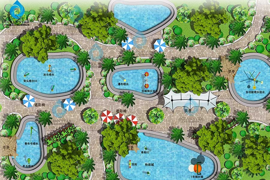 1800㎡ Solução de playground aquático para crianças