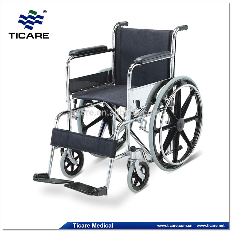 Cadeira de rodas manual Cadeira de rodas de aço com assento de nylon