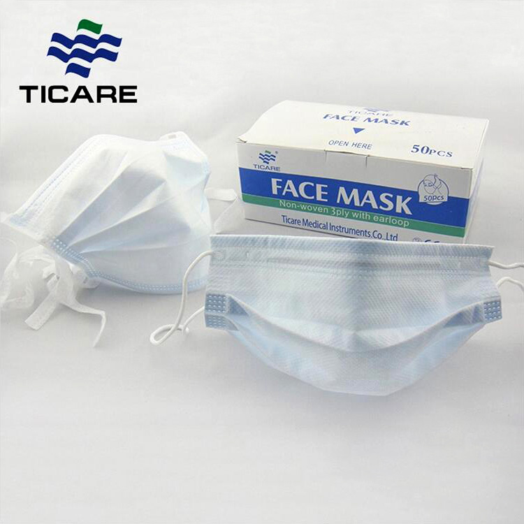 Máscara facial descartável em tecido não tecido