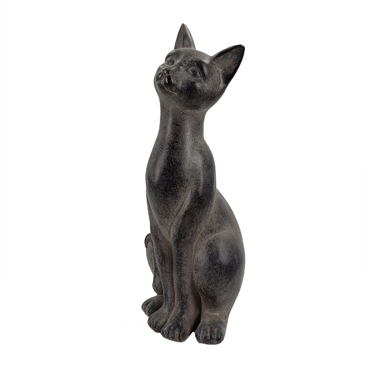 estatueta de gato em pé de resina
