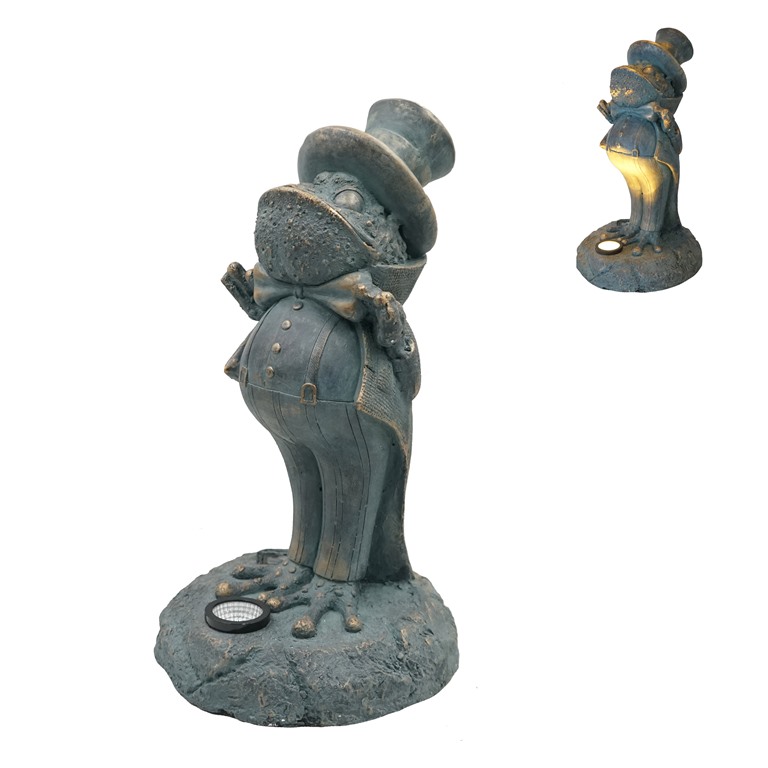 Bronze frog solar light