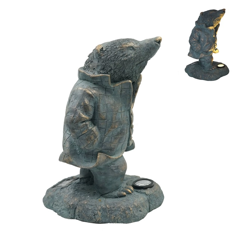 Estatueta de jardim solar MGO Bronze Mole