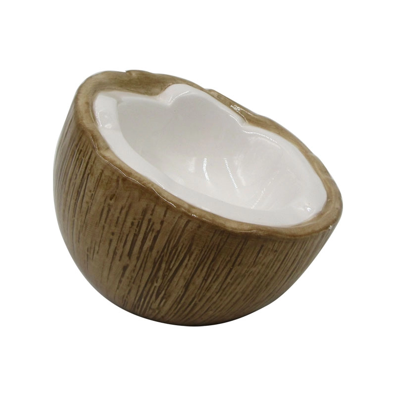 Tigelas de ração de porcelana em formato de coco