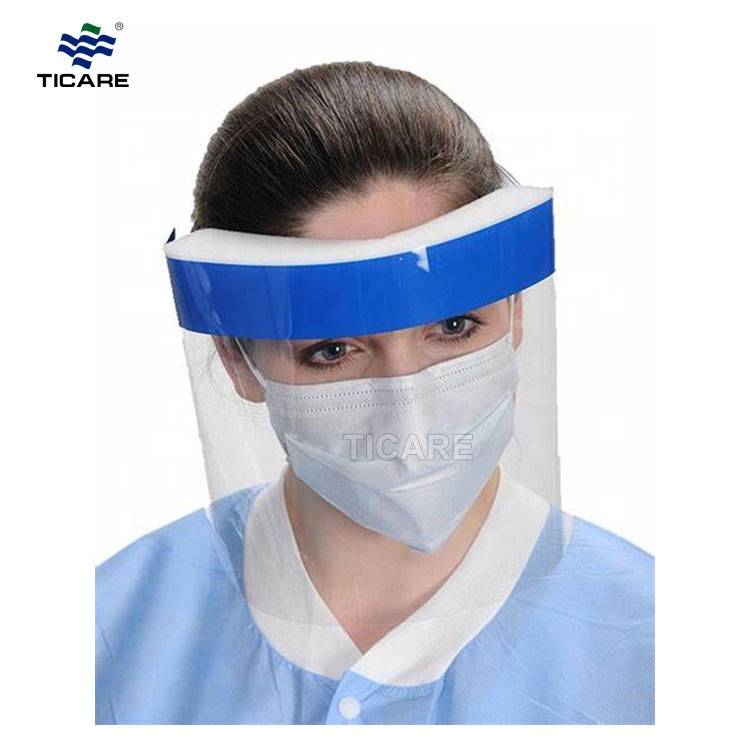Protetor facial descartável protetor de plástico transparente para alimentos e bebidas médicos