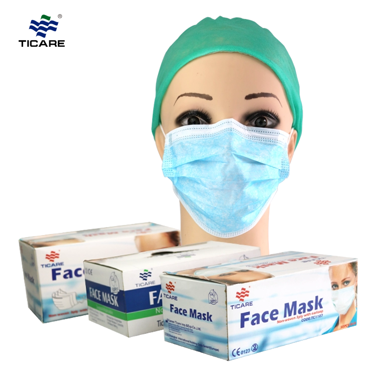 Máscara facial à prova de poeira descartável de camada única não tecida médica comum