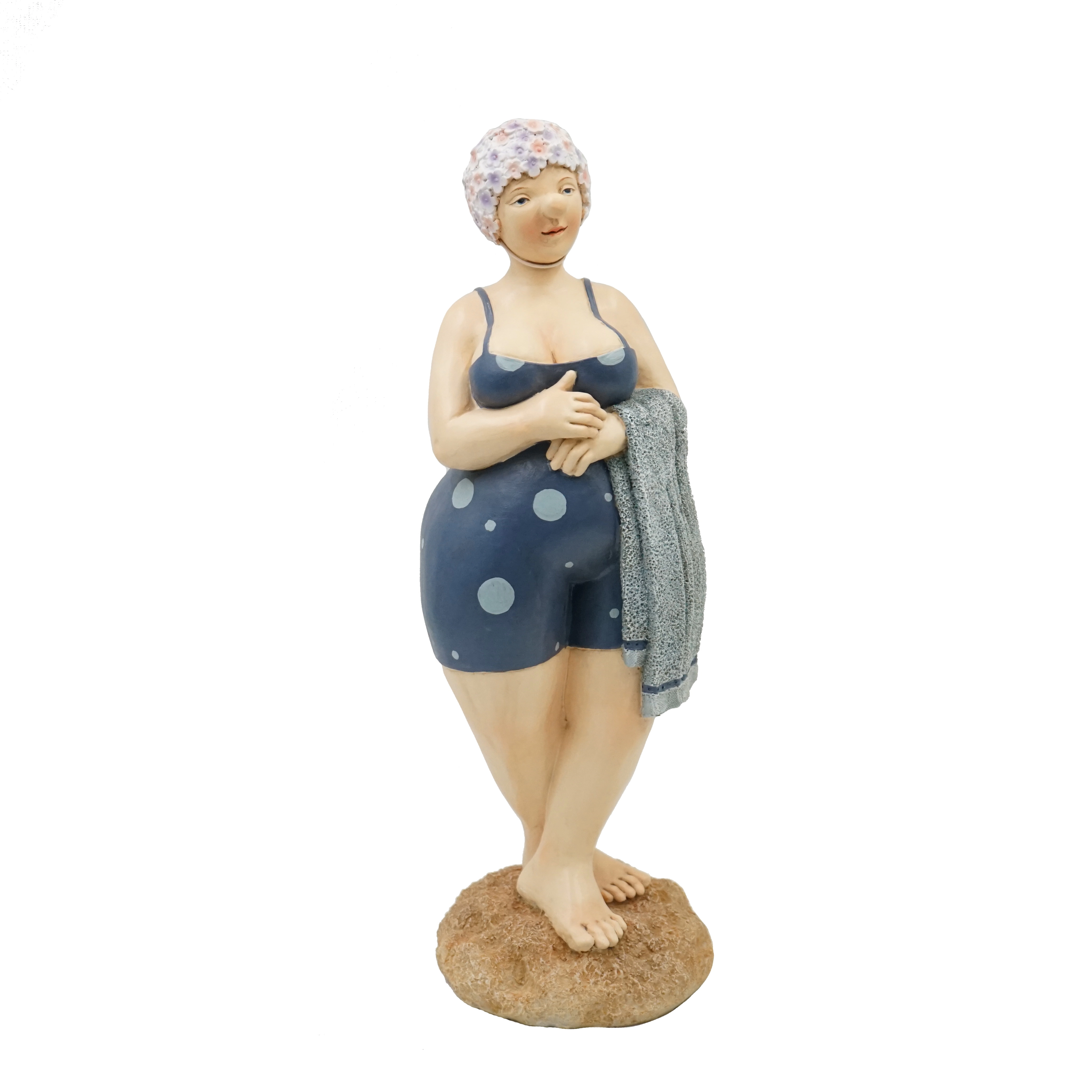 Estatueta de resina de jardim engraçado maiô estátua de senhora