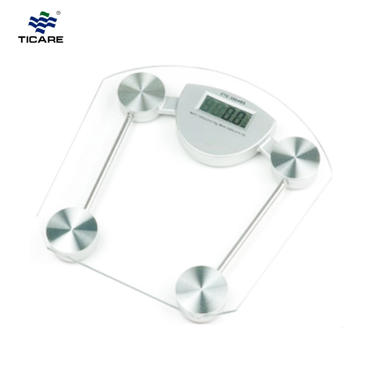 Balança de peso pessoal para banheiro de vidro transparente 150kgs Balança eletrônica de gordura corporal
