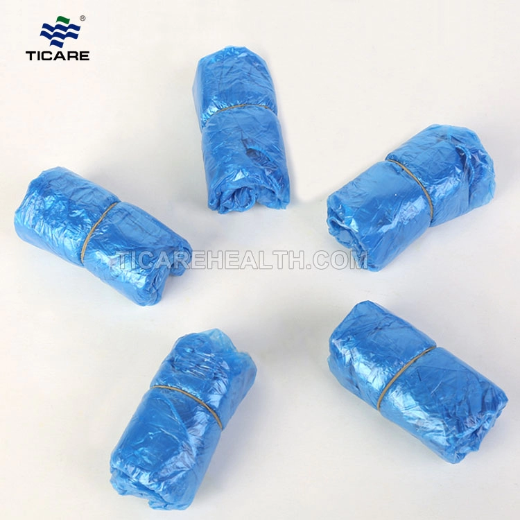 Capas de sapato descartáveis de plástico azul impermeável CPE de polietileno