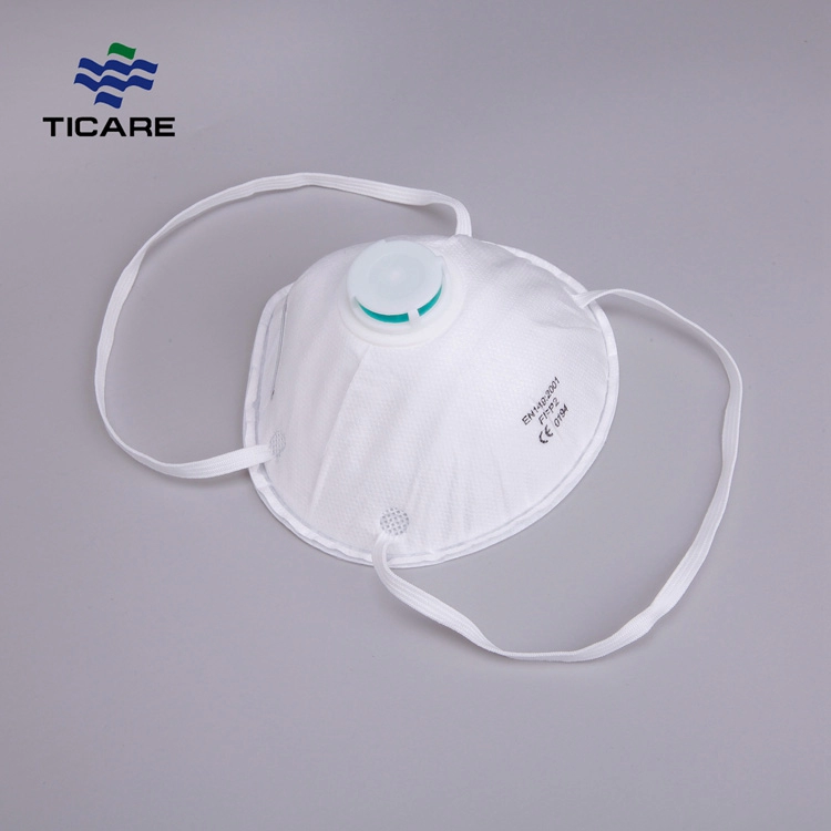 Máscara de poeira do respirador de poluição Earloop N95 com válvula ou sem