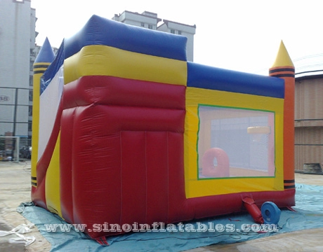5 em 1 crayonland infantil combo inflável com escorregador para festas ao ar livre feito de material de 1ª classe