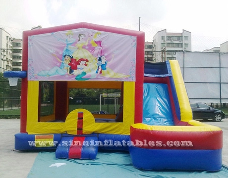 Casa de salto inflável para crianças princesa com escorregador feito de material sem chumbo da Guangzhou Inflatables