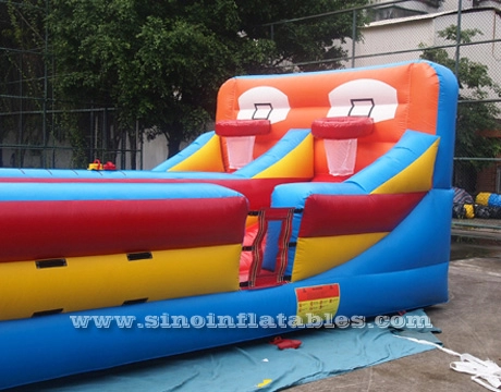 Pista dupla ao ar livre para crianças N adultos bungee inflável com arremesso de basquete da Sino Inflatables