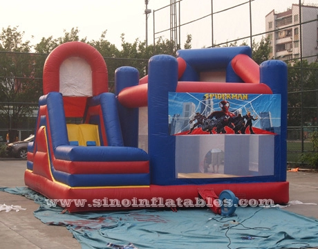 Castelo de salto inflável para crianças 6x5m homem-aranha com escorregador para venda preço da Sino Inflatables