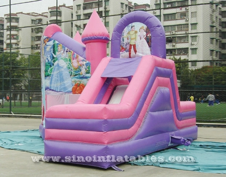 Castelo inflável de princesa inflável de festa infantil de 6x5m com escorregador da Sino Inflatables