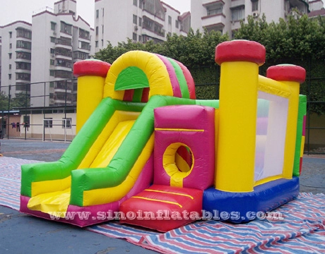 Castelo inflável combinado inflável de festa infantil ao ar livre com pilares dentro fabricado na China fábrica inflável