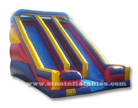 Corrediça seca inflável de pista dupla de carga frontal externa para playground infantil