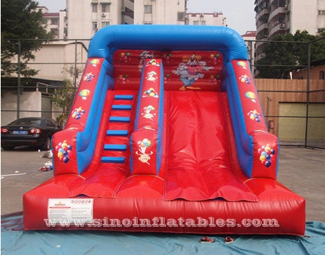 Corrediça inflável infantil palhaço vermelho de inauguração com impressão digital completa para venda