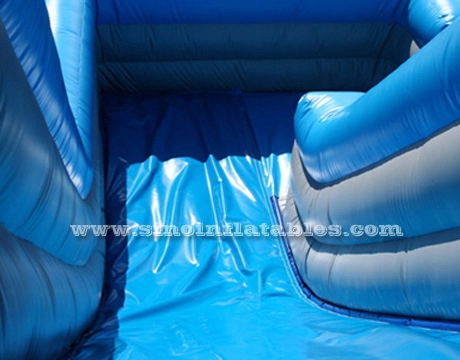 Corrediça inflável de pista única azul claro de 18 pés para crianças
