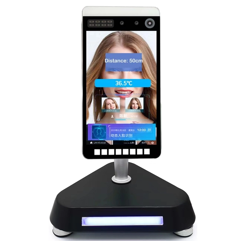 Sistema de medição de temperatura de reconhecimento facial de reconhecimento facial com IA dinâmica infravermelha Termômetro corporal sem contato