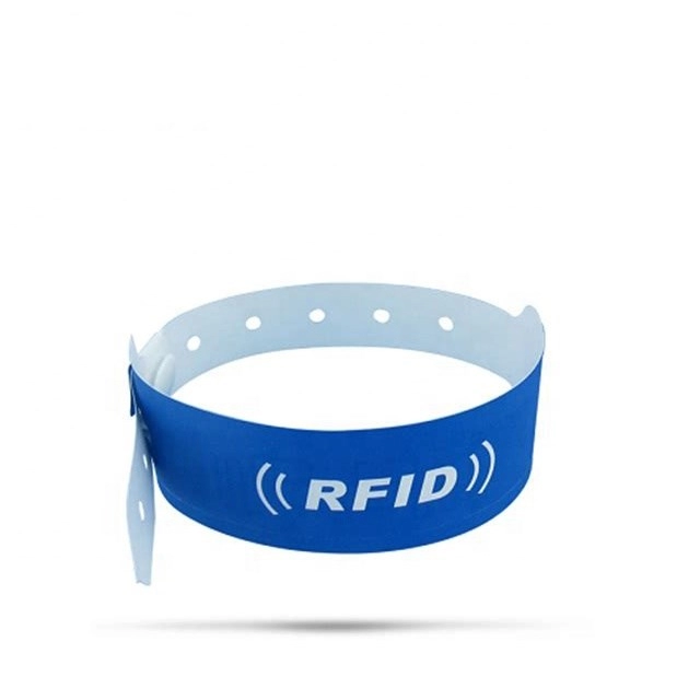 Pulseira descartável uhf H3 nfc PP com impressão em tecido de papel RFID para identificação médica
