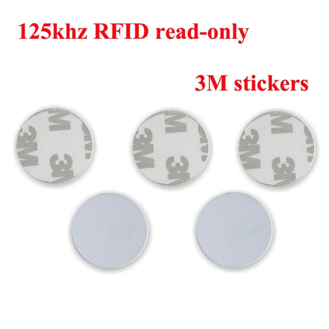 Etiqueta redonda branca do PVC da moeda RFID de 125khz TK4100 EM4305