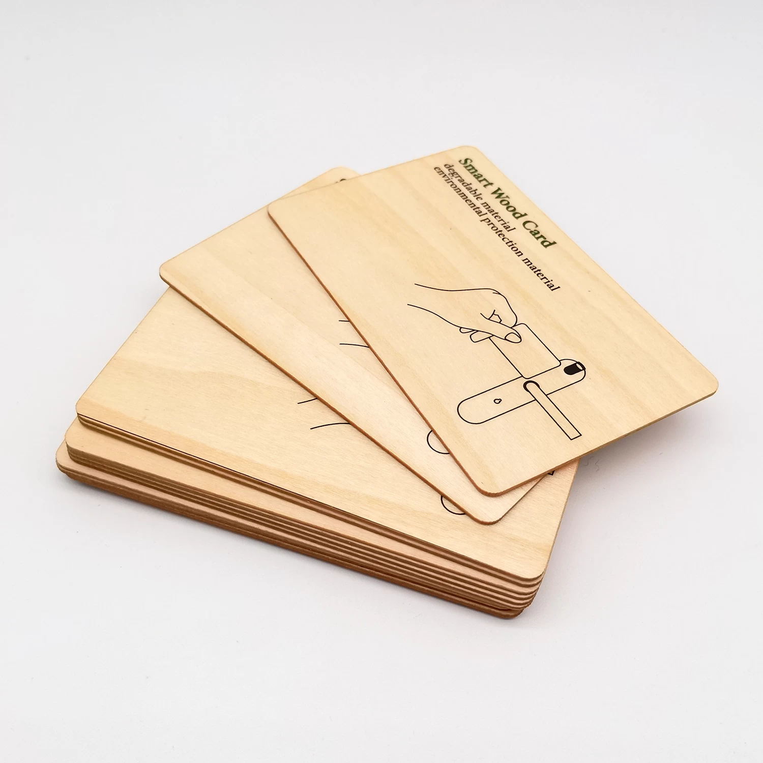 Cartão de madeira de bambu programável RFID ISO14443A Smart NTAG 213 NFC cartão de madeira